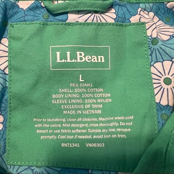 L.L.bean green double button spring coat - Picture 5 of 9